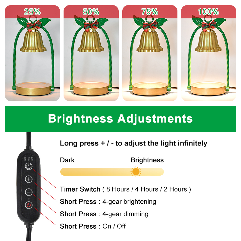 RTS US Christmas 1pcs/ctn Electric Adjustable Desk Lamp With Dimmer Candle Melt Warmer Table Lamp Candle Warmer Lamp