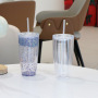 24oz Flat Lid DIY Plastic Cup Creative Perforated Bottom Stopper New Double-Layer Outdoor Hiking Stopper Drinking Cups