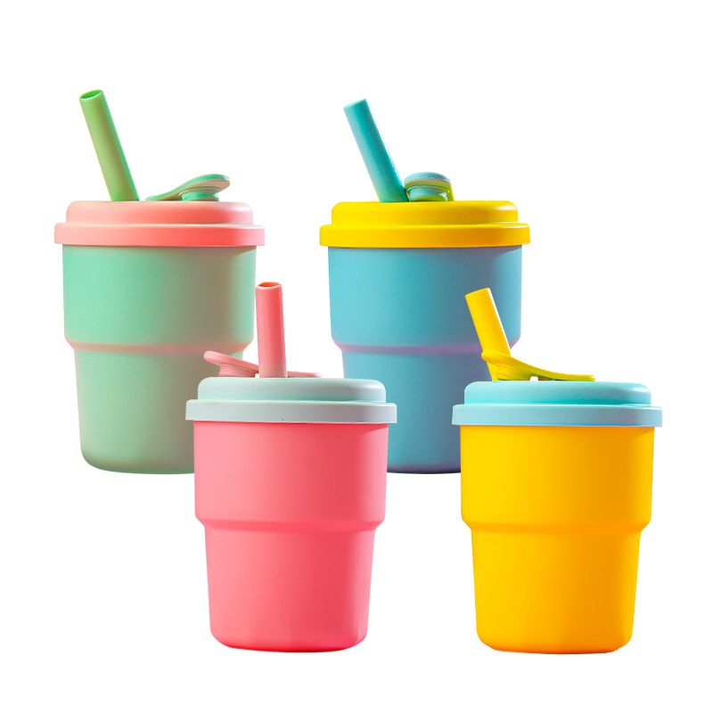 380Ml Food Grade Baby Sippy Cup Colorful Unbreakable Plastic Water Bottle Reusable Travel Coffee Tumbler Mug