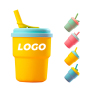 380Ml Food Grade Baby Sippy Cup Colorful Unbreakable Plastic Water Bottle Reusable Travel Coffee Tumbler Mug