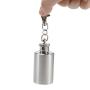 Wholesale 1oz Hip Flask Key Chain Cylinder Stainless Steel SS201 Portable Outdoor Camping Metal Wine Flask Keychain for Wine