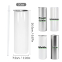 US Warehouse Stocked Stainless Steel Sublimation 20oz Sublimation Straight Glossy Matter Glitter Silver Tumbler with Straw