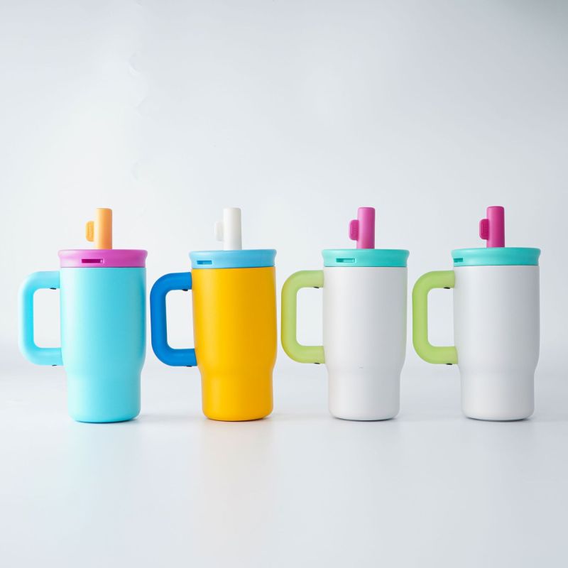 DSY Custom Logo 14oz Stainless Steel Vacuum Insulated Tumbler with New Leak Proof Lid and Straw Dust Cover Antislip Bottom