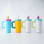 DSY Custom Logo 14oz Stainless Steel Vacuum Insulated Tumbler with New Leak Proof Lid and Straw Dust Cover Antislip Bottom