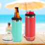 Metal Cup Custom Powder Coated 4 in 1 Universal Can Cooler with Speaker Stainless Steel Insulated Tumbler 16 oz Metal Can Cooler