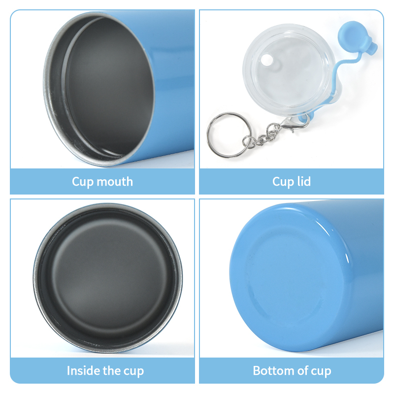 RTS HOT Mini 3oz Stainless Steel Colored Sublimation Straight Tumbler Shot Glass Tumbler with Metal Straw and Keychains