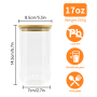 RTS 25pcs/ctn  Glass Decoration 18oz DIY Snow Scene Cup 18oz clear Sublimation Glass Candle Jar with Wooden Lids