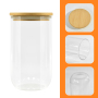 RTS 25pcs/ctn  Glass Decoration 18oz DIY Snow Scene Cup 18oz clear Sublimation Glass Candle Jar with Wooden Lids