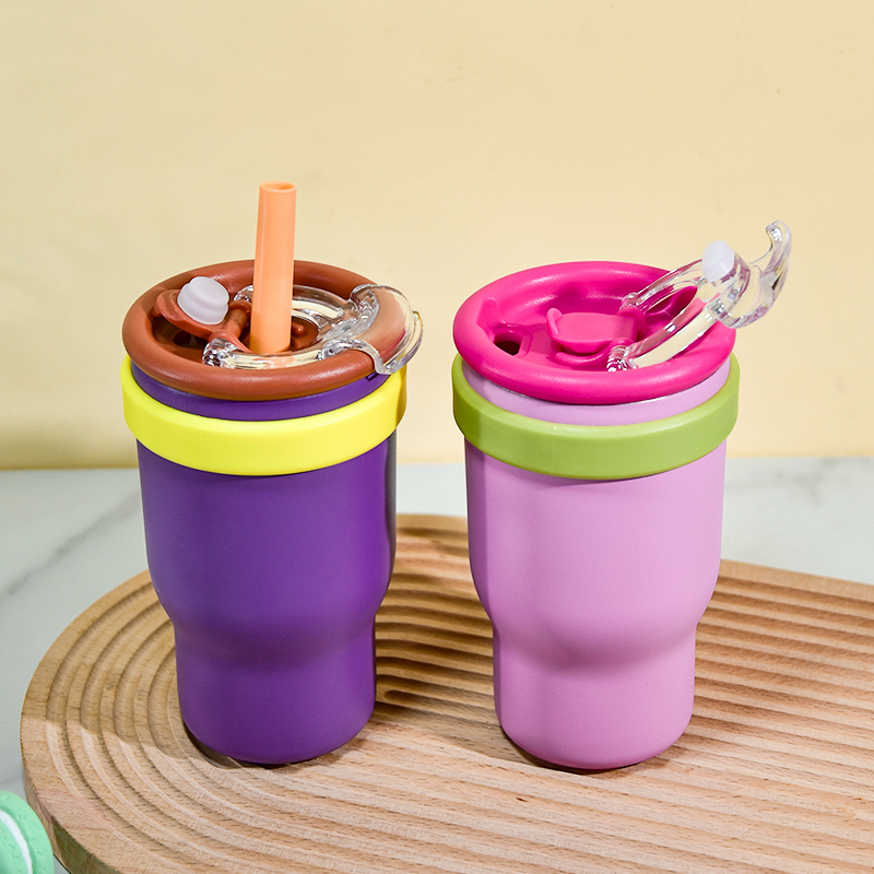 Sippy Cups Voor Peuters 14oz Powder Coated Colored Stainless Steel Kids Water Bottle Cups Tumblers Water Bottle Stainless