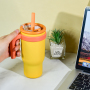 Sippy Cups Voor Peuters 14oz Powder Coated Colored Stainless Steel Kids Water Bottle Cups Tumblers Water Bottle Stainless