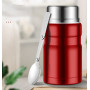 500ml 750ml Factory Wholesale Food Warmer Insulated Vacuum Stainless Steel Double Walled Straight Food Flask Jar with Spoon