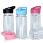 US Warehouse in Stock Sippy Cup with Pre Drilled Hole 10oz Double Wall Plastic Tumbler with Colors Lids Snow Globe Cup 60pcs/ctn