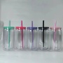 Custom Logo 16oz Mason Jar Snow Globe UV DTF Pre Drilled Hole Plug Double Wall Acrylic Tumbler with Colored Lids Plastic Straw