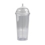 16oz clear Acrylic Double Wall Tumbler Plastic 20oz Insulated Double Wall Transparent Clear Acrylic Tumblers With Dome Lid Straw