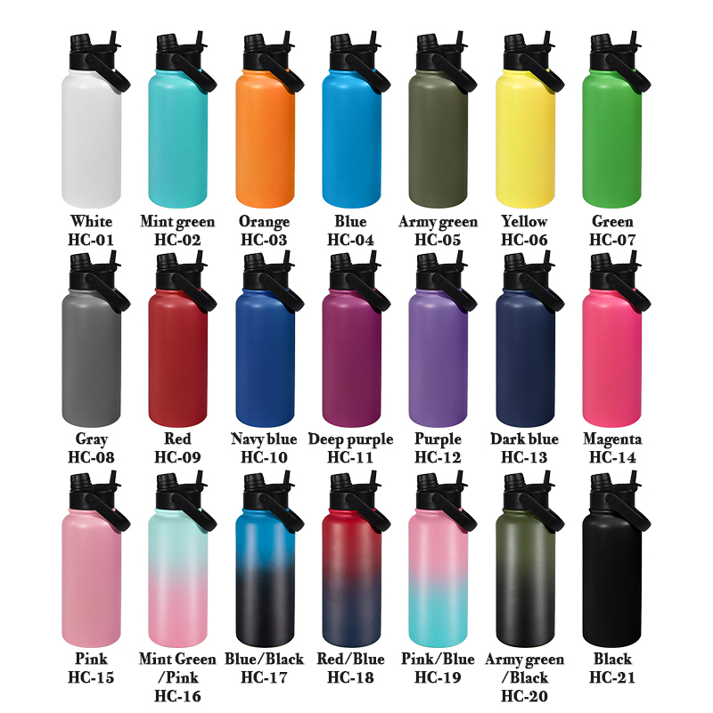 Custom Powder Coated Colors Double Walled Vacuum Insulated Sport Thermal Flask Steel 18 oz 25 oz 32 oz Sports Water Bottles