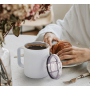 US Warehouse RTS 10oz Sublimation Cup Stainless Steel Travel Tumbler White Coffee Mugs with Handle Clear Slide Lid 25pcs/ctn
