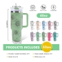 Custom 40oz H2.0 Powder Coated Double Wall Stainless Steel Tumblers Travel Mug with Laser Sunflower