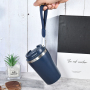 Custom Travel-Tough Splash-Proof 12oz Inner Stainless Steel Tumbler Outder Plastic Coffee Mug with Rope