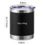 Customized 10oz Straight Mug Stainless Steel 304 Powder Coated Double Wall Vacuum Insulate Mug Car Travel Tumbler for Laser Logo