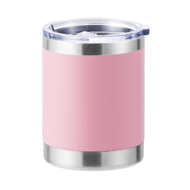 Customized 10oz Straight Mug Stainless Steel 304 Powder Coated Double Wall Vacuum Insulate Mug Car Travel Tumbler for Laser Logo