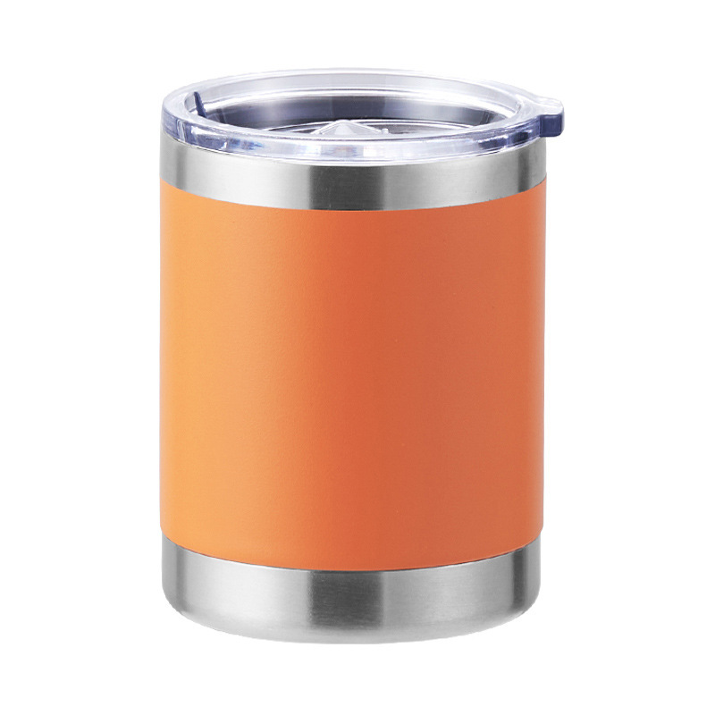 Customized 10oz Straight Mug Stainless Steel 304 Powder Coated Double Wall Vacuum Insulate Mug Car Travel Tumbler for Laser Logo