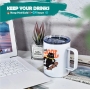RTS 10oz Sublimation Cup Stainless Steel Travel Tumbler White Coffee Mugs with Handle Clear Slide Lid 6pcs/ctn