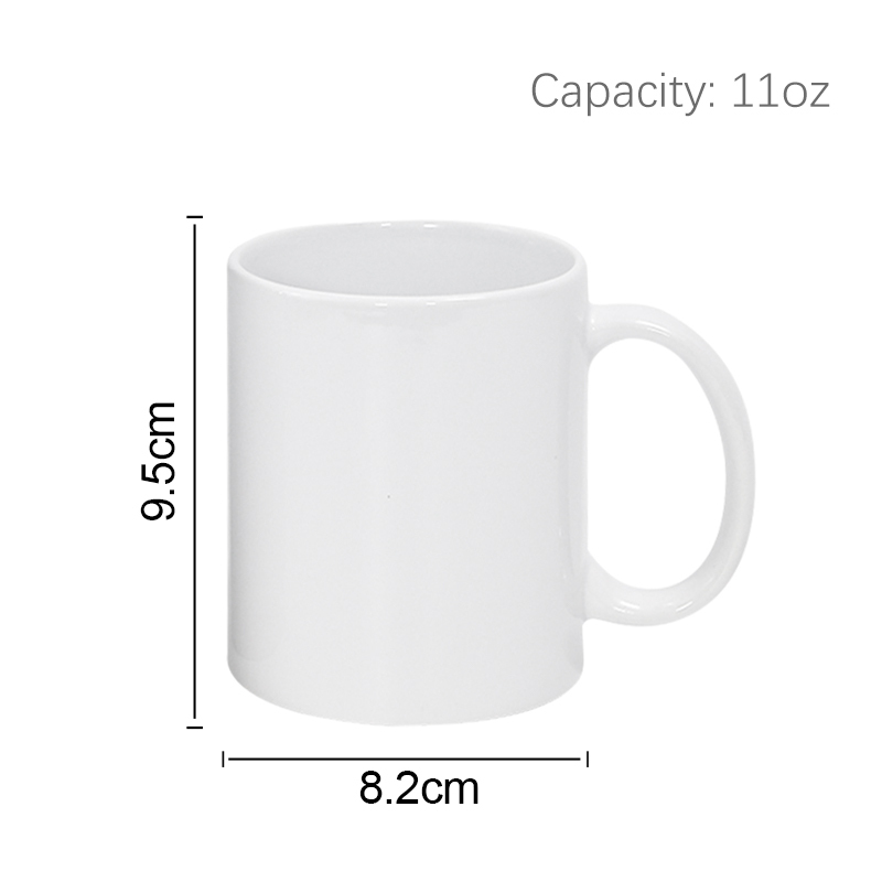 RTS Stock 6pcs 11oz Ceramic Mug Sublimation Blanks Glossy Coffee Mug White Sublimation Individual Box Cup