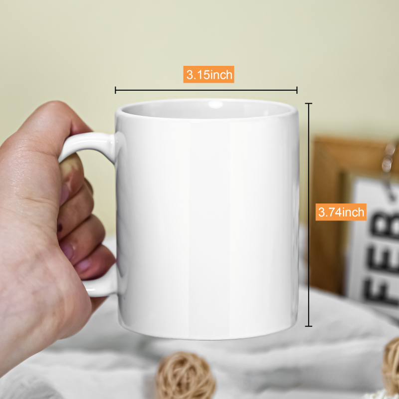 RTS Stock 6pcs 11oz Ceramic Mug Sublimation Blanks Glossy Coffee Mug White Sublimation Individual Box Cup