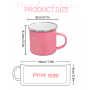 Custom Logo 11oz Enamel Mug Sublimation Blanks Metal Reusable Colored Coffee Camping Cup with Handle for Heat Transfer Printing