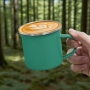 Custom Logo 11oz Enamel Mug Sublimation Blanks Metal Reusable Colored Coffee Camping Cup with Handle for Heat Transfer Printing