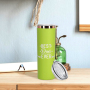 Custom 20oz Copper Plated Skinny Straight Tumbler Stainless Steel Powder Coated Copper Underneath 20oz Tumbler with Slide Lid