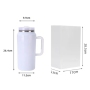 64oz White Sublimation 304 Stainless Steel Water Bottle Tumbler Thermal Insulation Vacuum for Heating Transfer Press