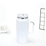 64oz White Sublimation 304 Stainless Steel Water Bottle Tumbler Thermal Insulation Vacuum for Heating Transfer Press