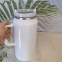 64oz White Sublimation 304 Stainless Steel Water Bottle Tumbler Thermal Insulation Vacuum for Heating Transfer Press