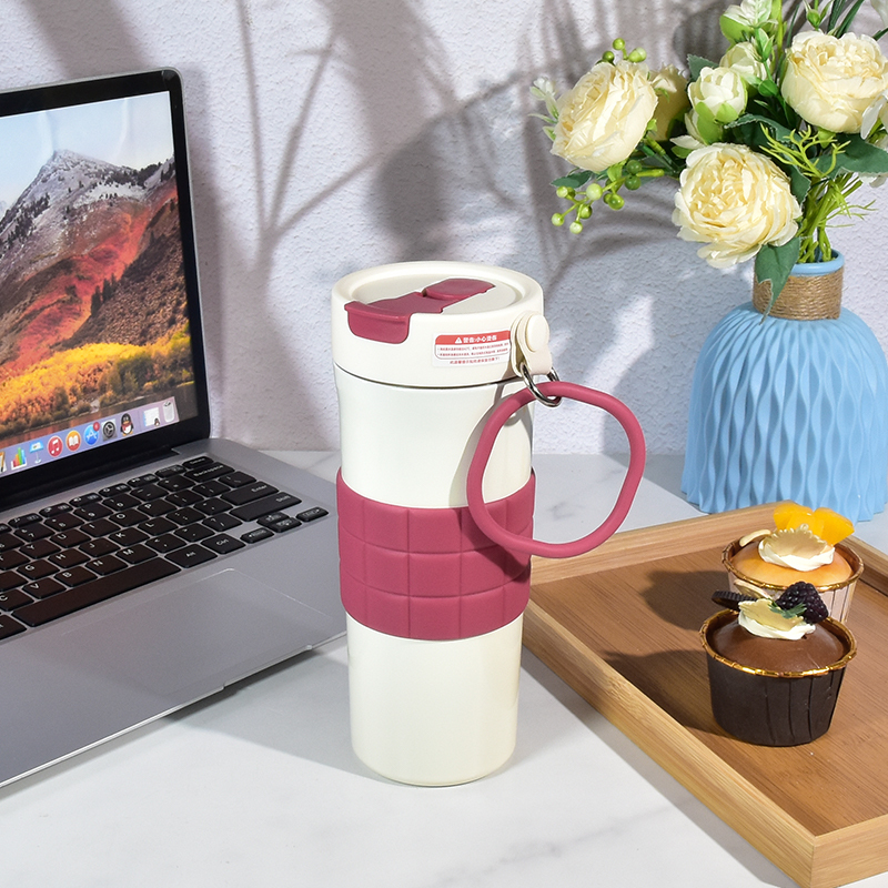 Custom 600ML 20OZ LEAK PROOF Double Wall Stainless Steel Travel Coffee Tumbler Coffee Mug Cup with Handle