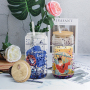 RTS USA Warehouse 16oz Sublimation Double Wall Snow Globe Glass Can Pre-drilled Hole Plug with Bamboo Lid and Plastic Straw