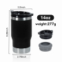 Custom LOGO Double Wall 14oz Can Cooler Stainless Steel Beer Cooler 4 in 1 VACUUM INSULATED TUMBLER Insulator Holder with 2 Lids