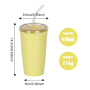 Custom Logo 450ml Plastic Cup PS Single Wall Candy Color BPA Free Mug Portable Coffee Drinking Car Travel Tumbler with Straw Lid