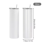 RTS USA Warehouse in Stocked 20oz Matte Sublimation Blanks Skinny Straight Tumbler with Plastic Straw 25pcs/ctn