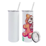 RTS USA Warehouse in Stocked 20oz Matte Sublimation Blanks Skinny Straight Tumbler with Plastic Straw 25pcs/ctn