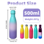 Dropshipping US Stocked 1pcs/ctn 500ml Blue Gym Sports Drinking Cola Bottle Water Bottles Double Stainless Steel Insulated Cup