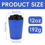 12oz 304 Stainless Steel Double Wall Vacuum Insulated Leak-Proof BPA Free 12-24hr Insulation Travel Coffee Mug
