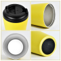 12oz 304 Stainless Steel Double Wall Vacuum Insulated Leak-Proof BPA Free 12-24hr Insulation Travel Coffee Mug