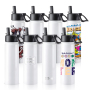 RTS US Stocked 25pcs/ctn 22oz Straw Handle Lid Stainless Steel Insulated Vacuum Sports Flasks Sublimation Tumbler