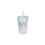 Creative DIY Double-Layer Insulated Plastic Straw Cup Glitter Factory Wholesale Personalized Drinking Cup Creative DIY Water Cup