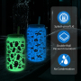 Glow in Dark 16oz Sublimation Stainless Steel Double Wall Beer Mugs Tumblers Cups Can Mason Jar White to Green/blue