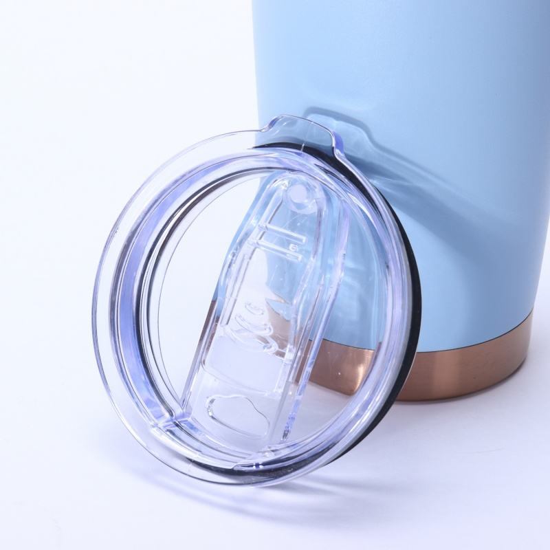 20oz Stainless Steel Vacuum Car Tumbler W/ Copper Gold Underneath Plated Laser Tumbler for Engrave Powder Coated Travel Tumbler