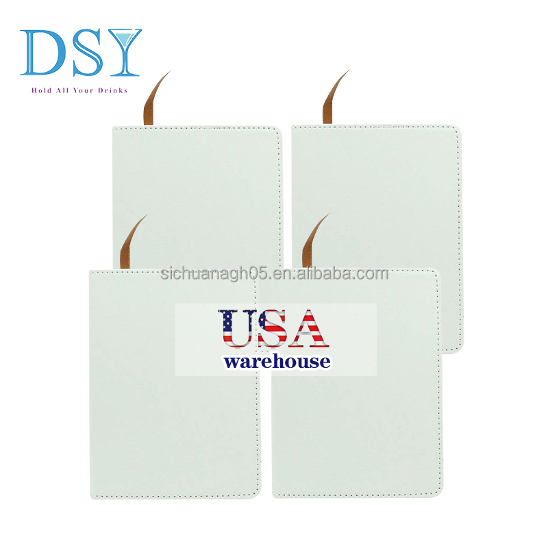 RTS US Stocked 40PCS/CTN PU Leather Sublimation Notebook Binders Spiral Notebook Agenda Planner Organizer Stationery A5 Binder