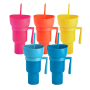 Stadium Tumbler Customized logo 32oz Mainstays Plastic Colors /gradient Color Changing Stadium Tumbler with Snack Bowl and Straw