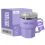 Morden Style Octagon Coffee Tumbler Metal Cup with Lid and Handle Durability Plastic Outer Inne Stainless Steel Custom Mugs